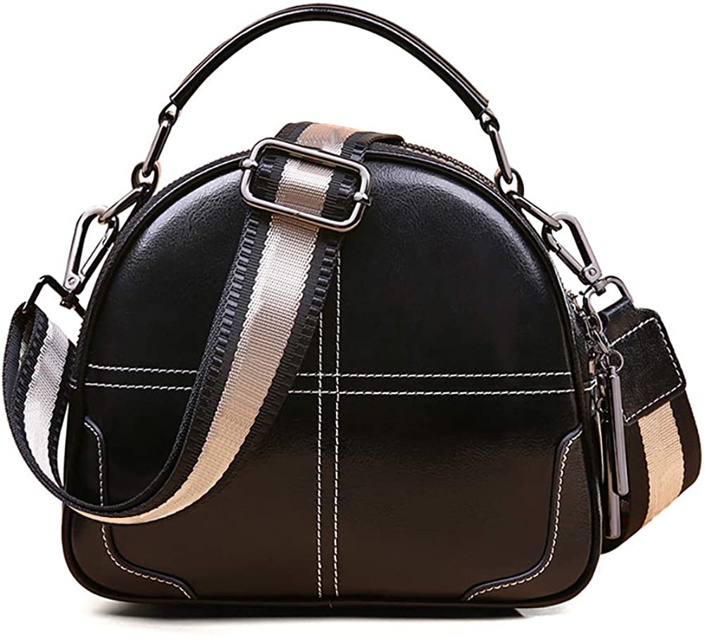 Price:$45.59 Women‘s Cowhide Leather Purse and Handbags for Women Small Shoulder Bags Ladies Crossbody Bags (Handle Black)  Handbags   