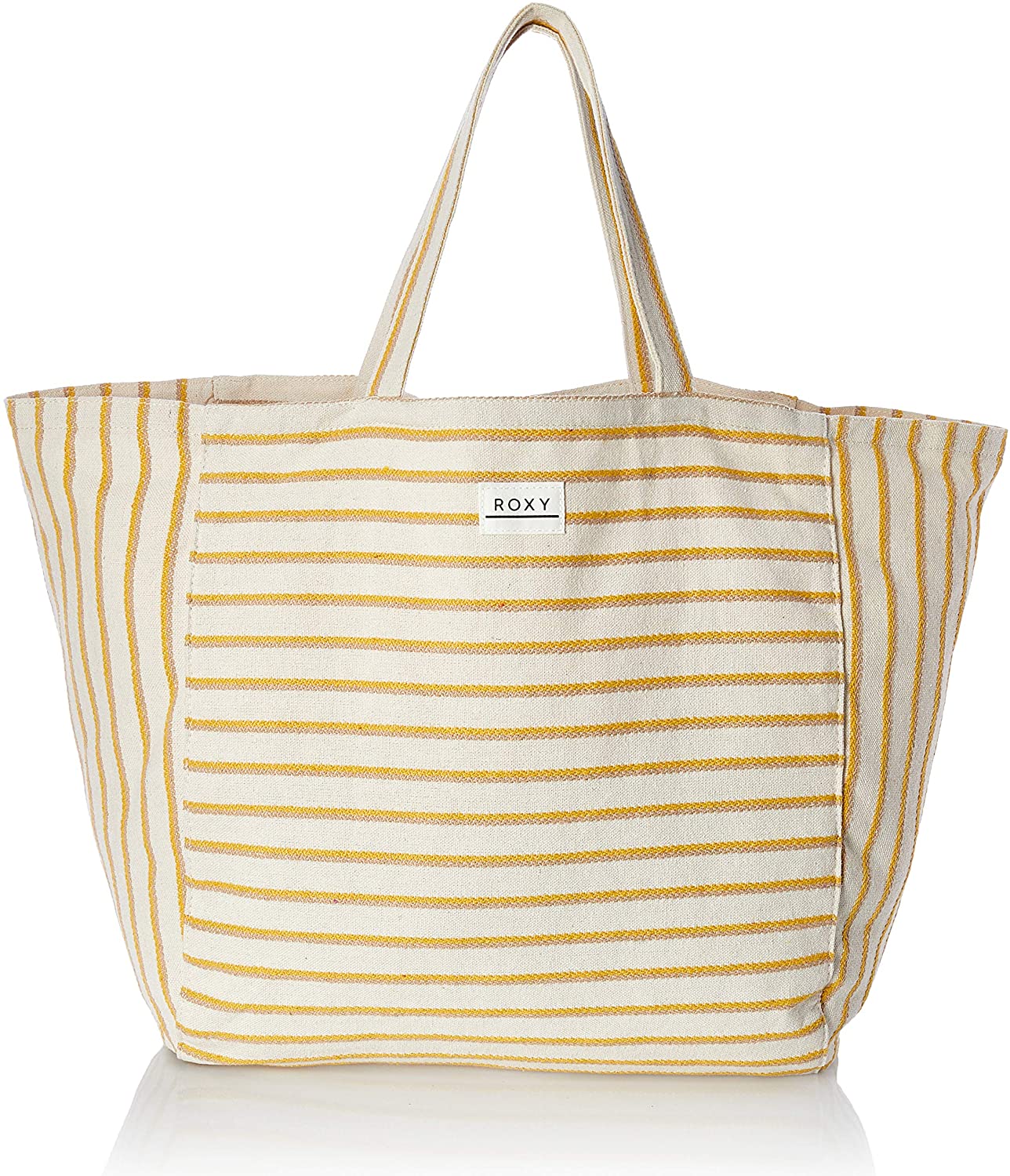 Price:$0.00    Roxy Time is Now Large Hemp Canvas Tote Bag, ivory cream, One size  Clothing