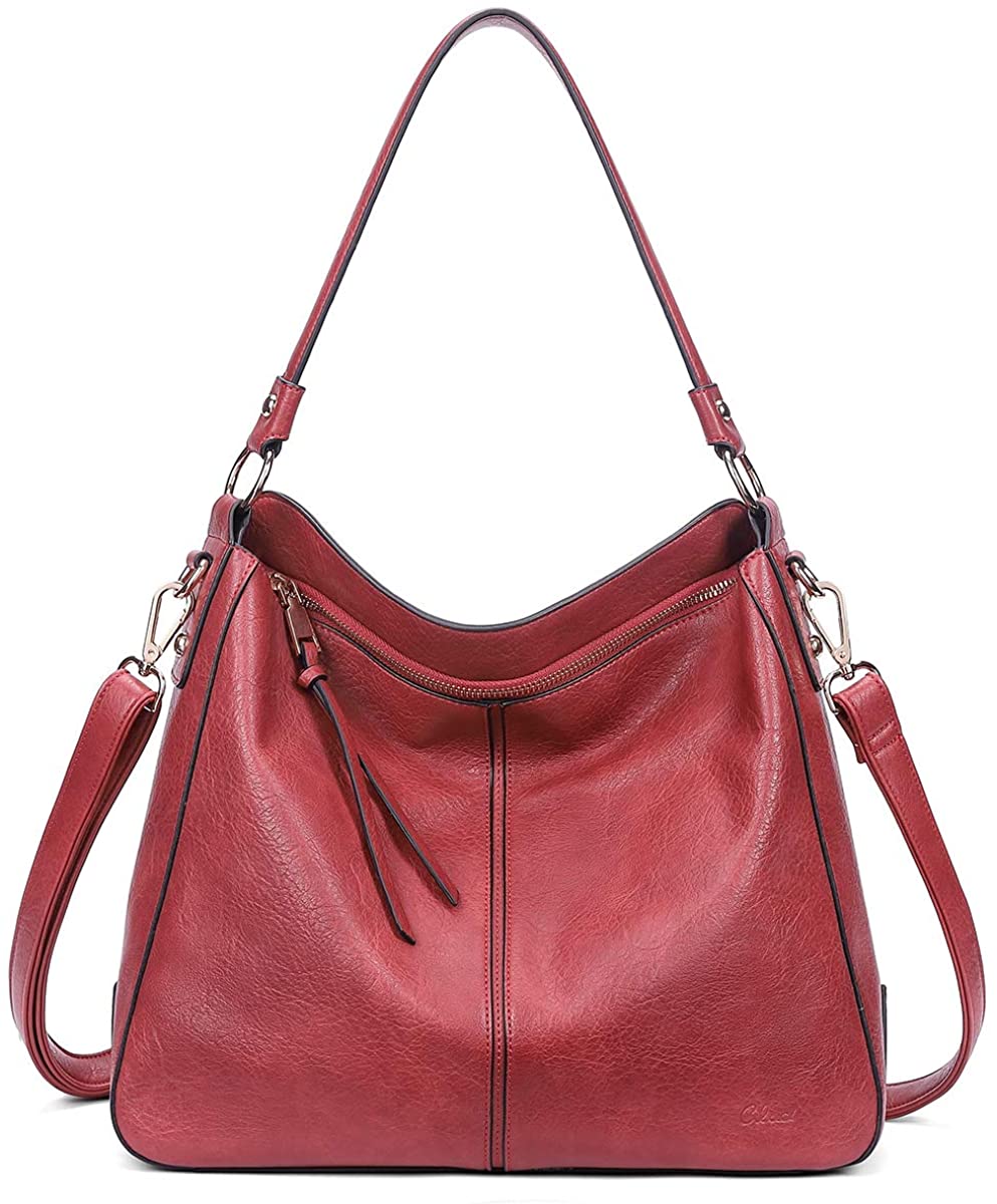 Price:$39.99    CLUCI Purses and Handbags for Women Designer Leather Hobo Tote Fashion Ladies Crossbody Large Shoulder Bag Red  Clothing