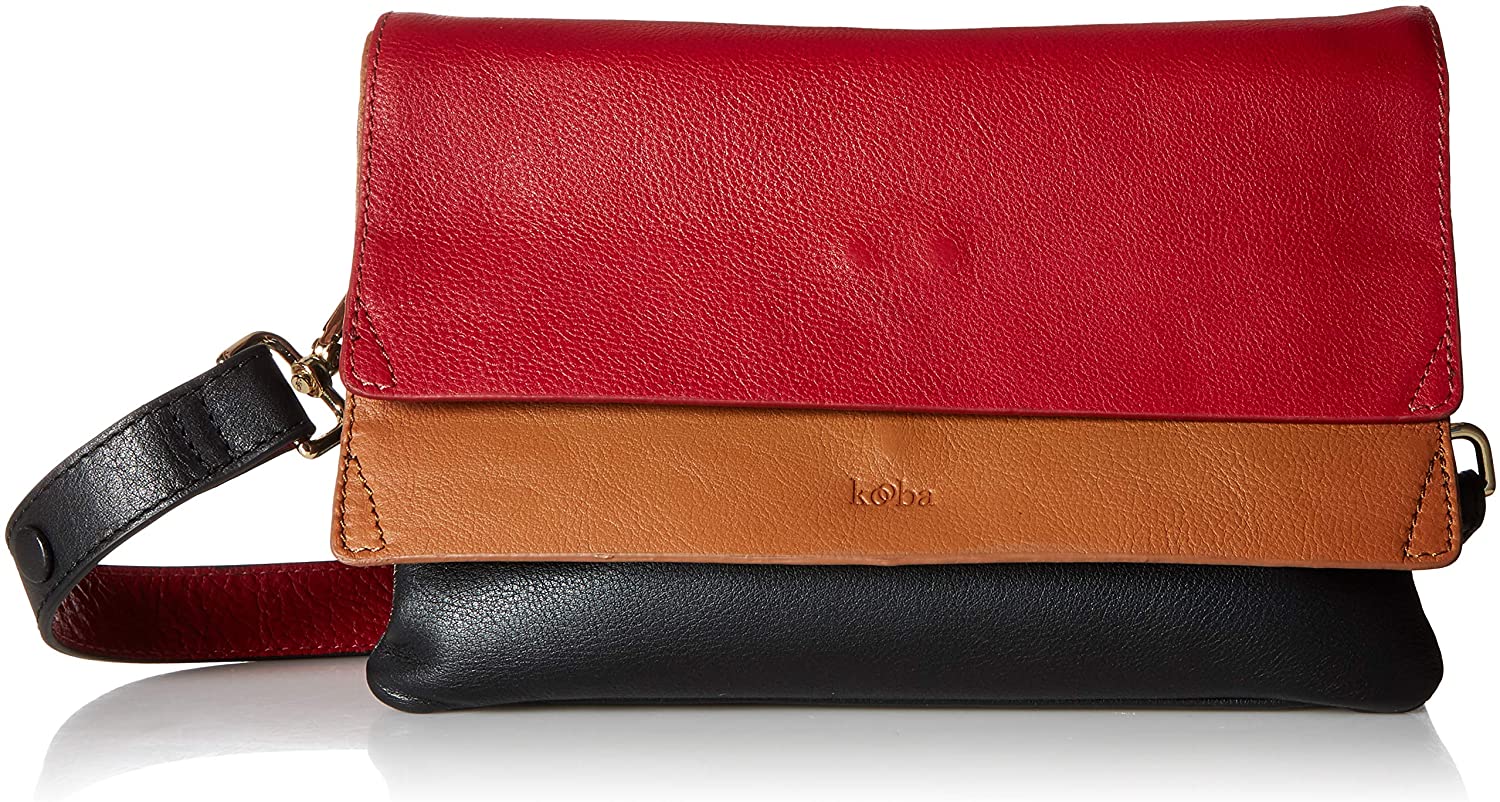 Price:$135.71 Kooba Handbags Hamilton Medium Flap Shoulder Bag, Scarlet Multi, One Size  Handbags   