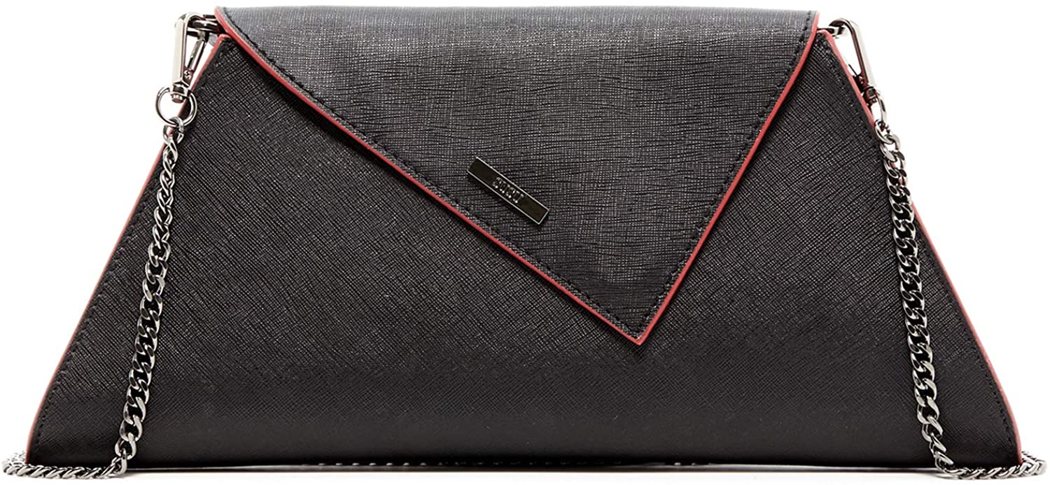 Price:$49.95 Black Clutch Purse Evening Bag - Purses and Handbags for Women Saffiano Leather Womens Clutches for Party Designer Elegant Handbag with Long Chain Shoulder Strap Cute Gift Fits Wallet and iPhone Plus  Handbags   
