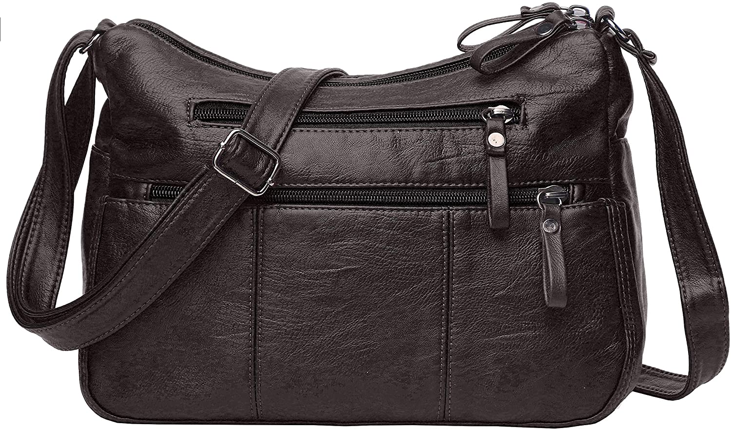 Price:$18.99 Volcanic Rock Women Crossbody Bag Pocketbooks Soft PU Leather Purses and Handbags Multi Pocket Shoulder Bag (Chocolate-11.8")  Handbags   