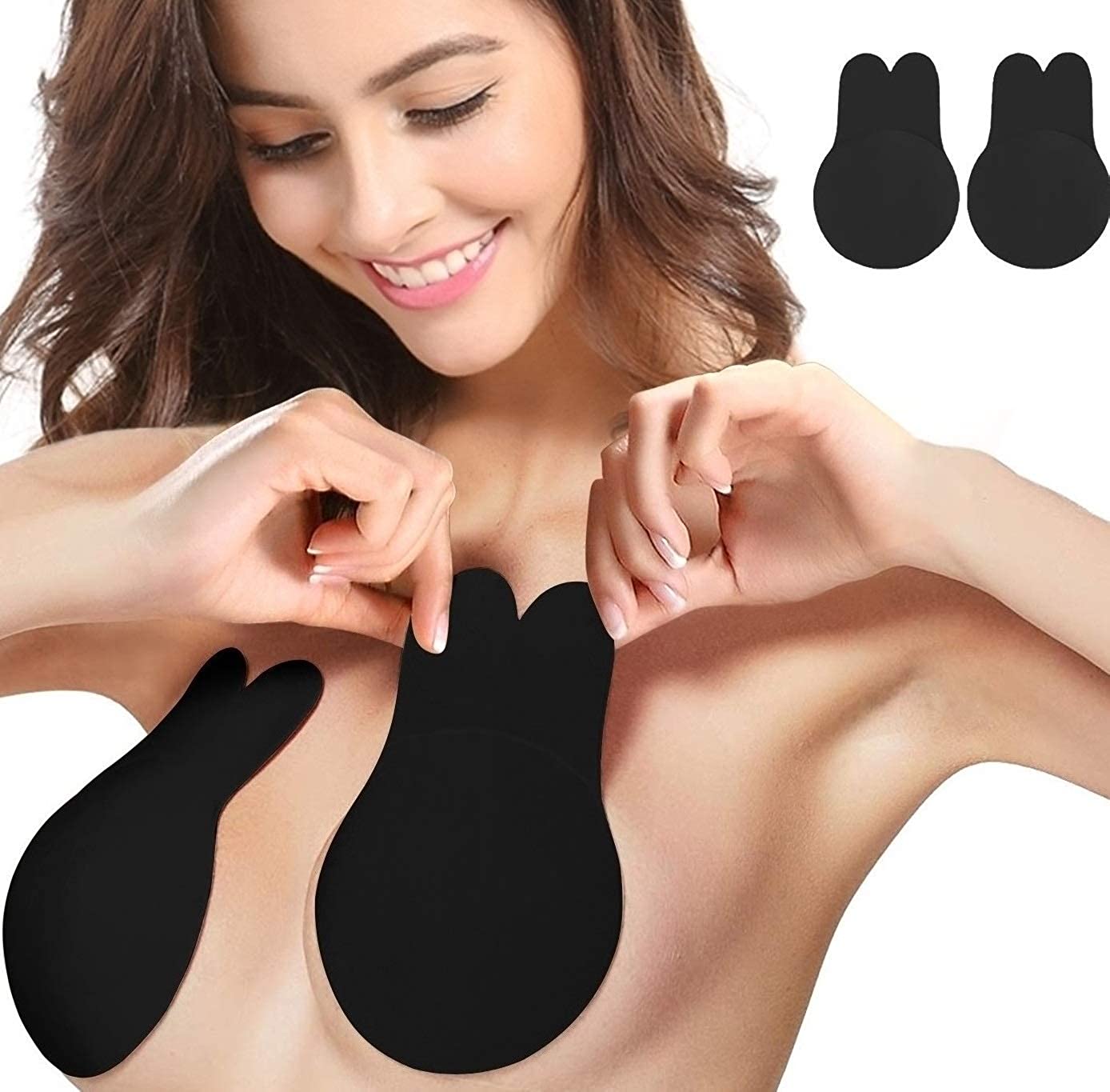 Price:$8.99 Adhesive Bra, Latest Rabbit Strapless Backless Bra Lift Nippleless Cover Sticky Pasties Bras at Amazon Women’s Clothing store