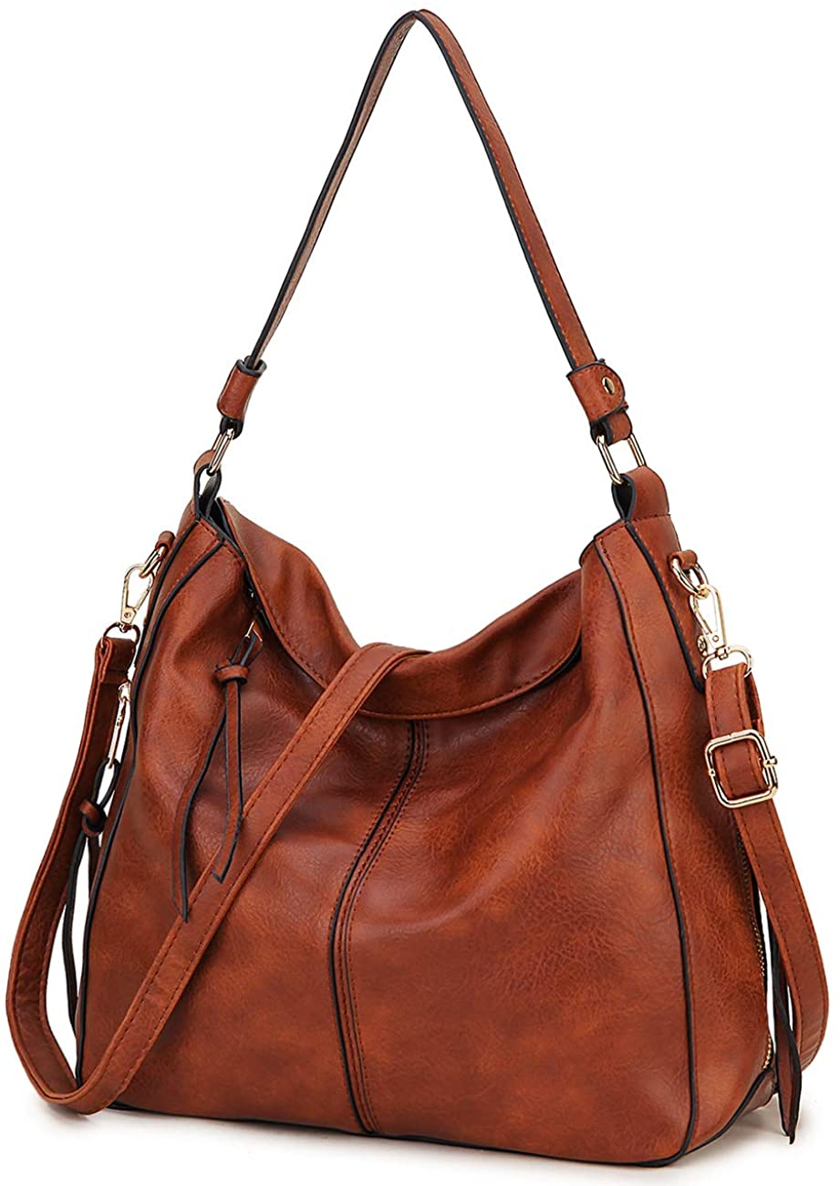 Price:$29.89    Hobo Bags for Women, VONXURY Faux Leather Ladies Shoulder Bags with Adjustable Strap, Brown  Clothing