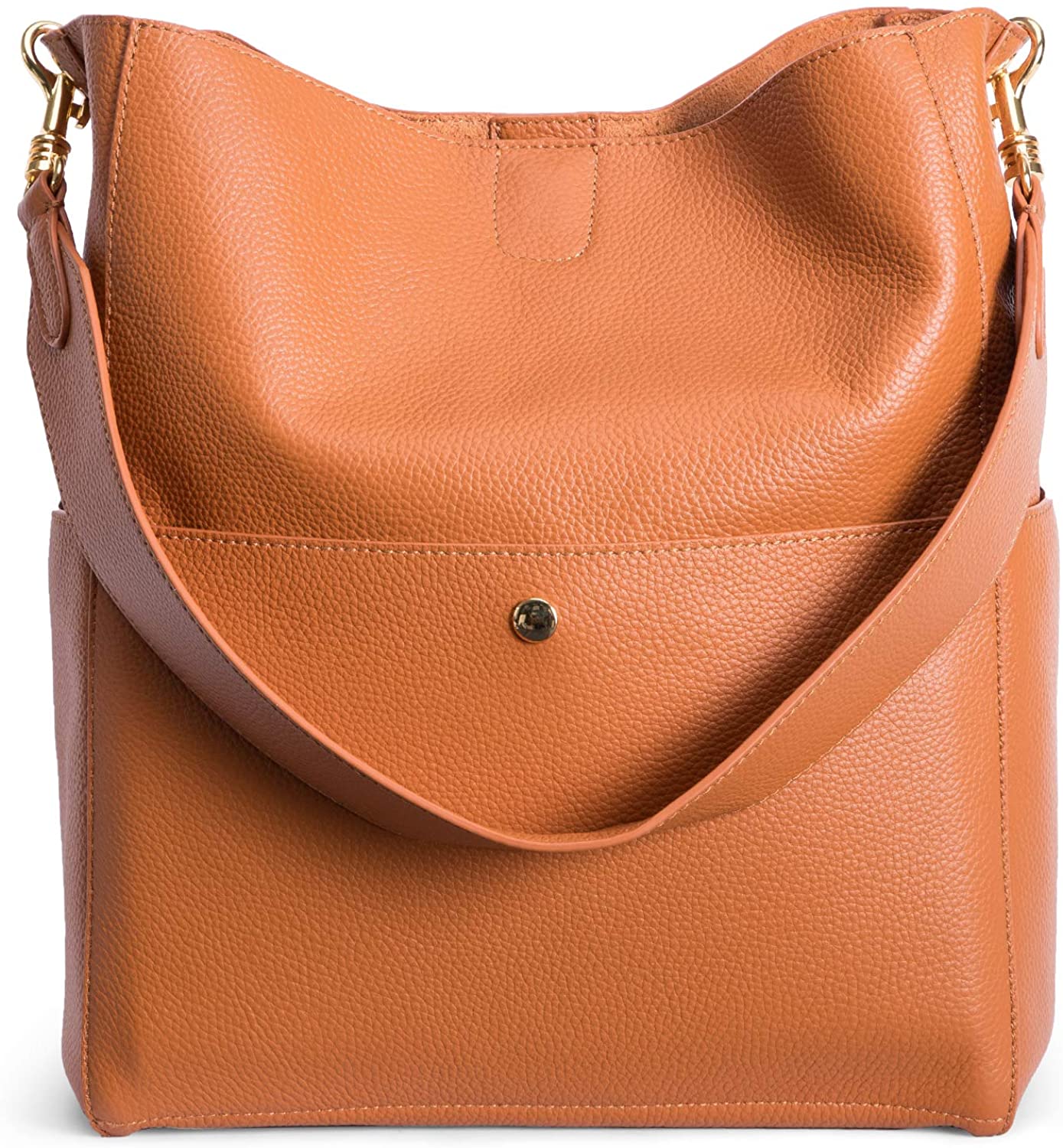 Price:$74.99    GIONAR Soft Brown Leather Purse Womens All Leather Tote Handbag RFID Designer Bucket Crossbody Bag  Clothing