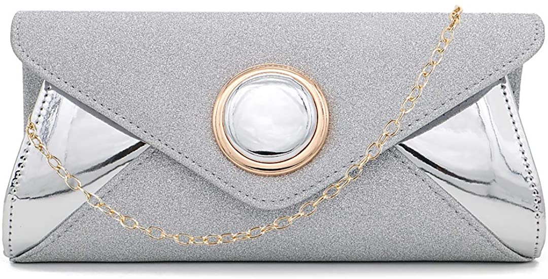 Price:$11.99 Gabrine Womens Shiny Sequins Evening Bag Shoulder Bag Envelope Bag Handbag Clutch Purse for Wedding Prom Party(Silver)  Handbags   