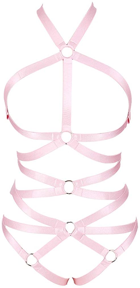 Price:$13.85    Women's Body Harness Bra set Underwear Garter Punk Bra Elastic Adjustable Punk Gothic Accessories  Clothing