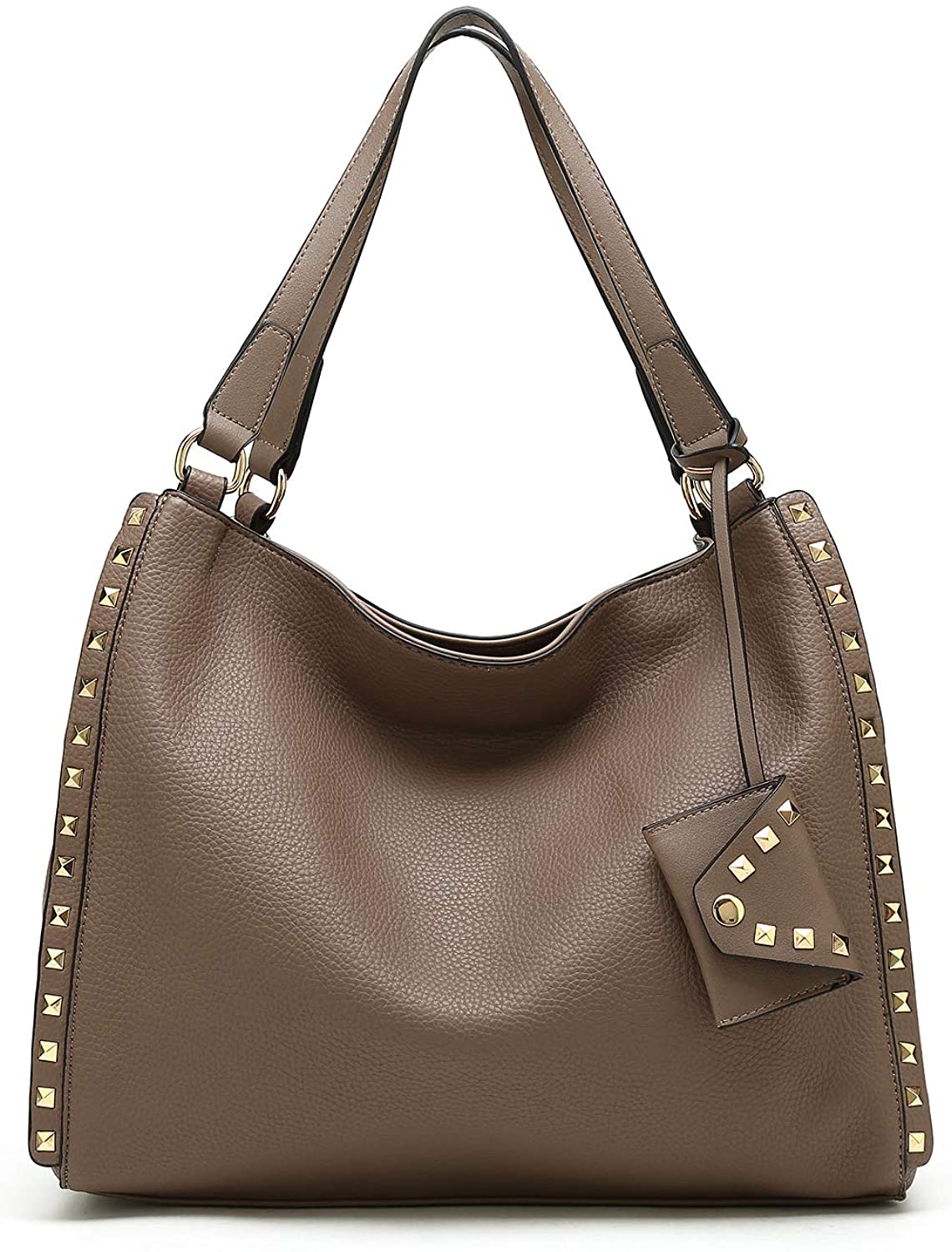 Price:$39.99    Mia K Collection Hobo Crossbody Bag for Women, Coin Pouch Set PU Leather Handbag Purse Top-Handle Shoulder Bag Khaki  Clothing