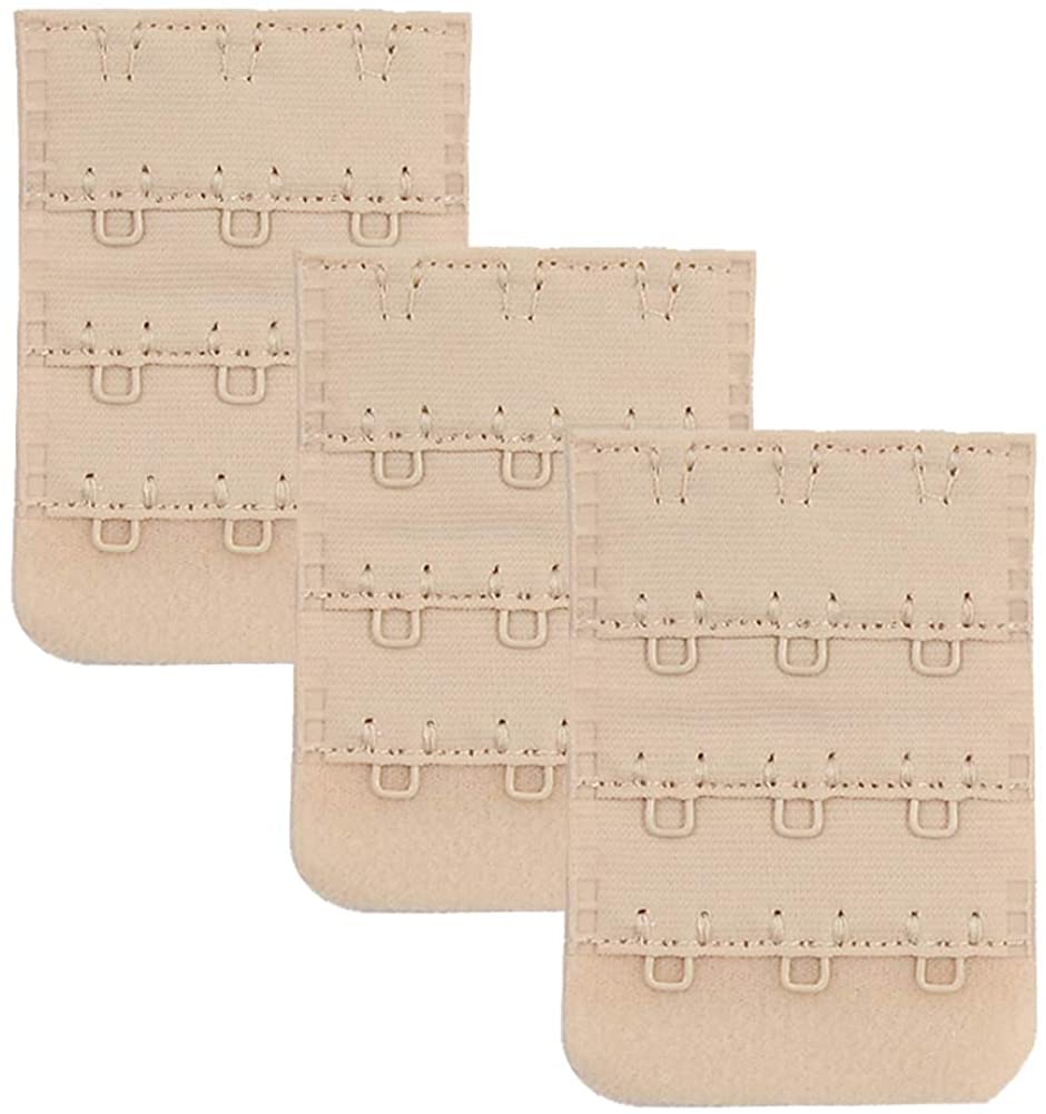 Price:$5.99 Closecret Women's Nylon Bra Extender Multi-size Brassiere Strap Extension (Beige 3 Hooks 1/2 Inch Spacing) at Amazon Women’s Clothing store