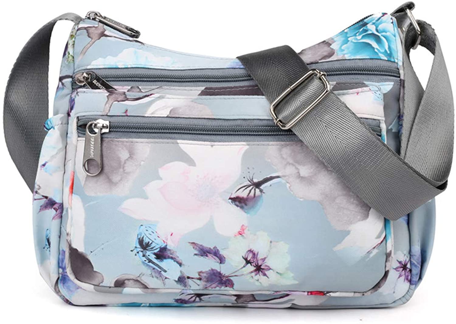 Price:$17.99 NOTAG Shoulder Bags for Women Nylon Floral Crossbody Purses Water Resistant Messenger Bags Pocketbooks (HH)  Handbags   