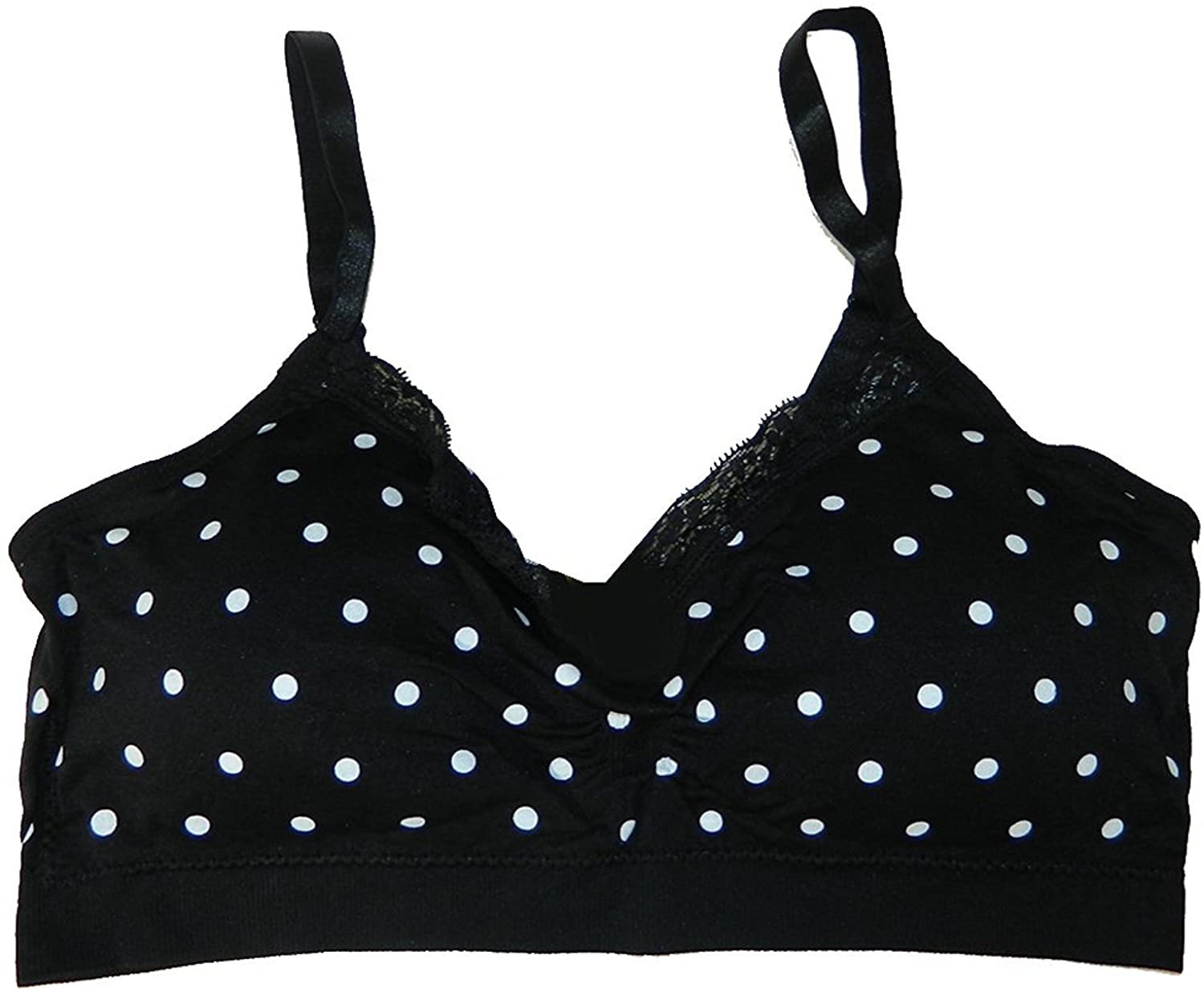 Price:$24.00 Coobie Seamless V-Neck with Lace Bra, Full Size, Black/White Polka Dot at Amazon Women’s Clothing store