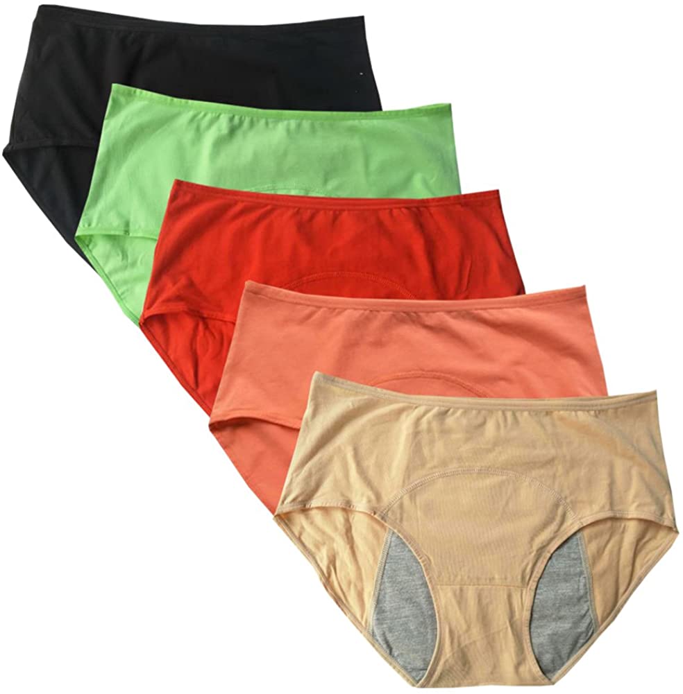 Price:$16.59 YOYI FASHION Women Breathable Cotton Leakproof Menstrual Period Briefs Panties Multi Pack US Size XXS-XXL/9 at Amazon Women’s Clothing store