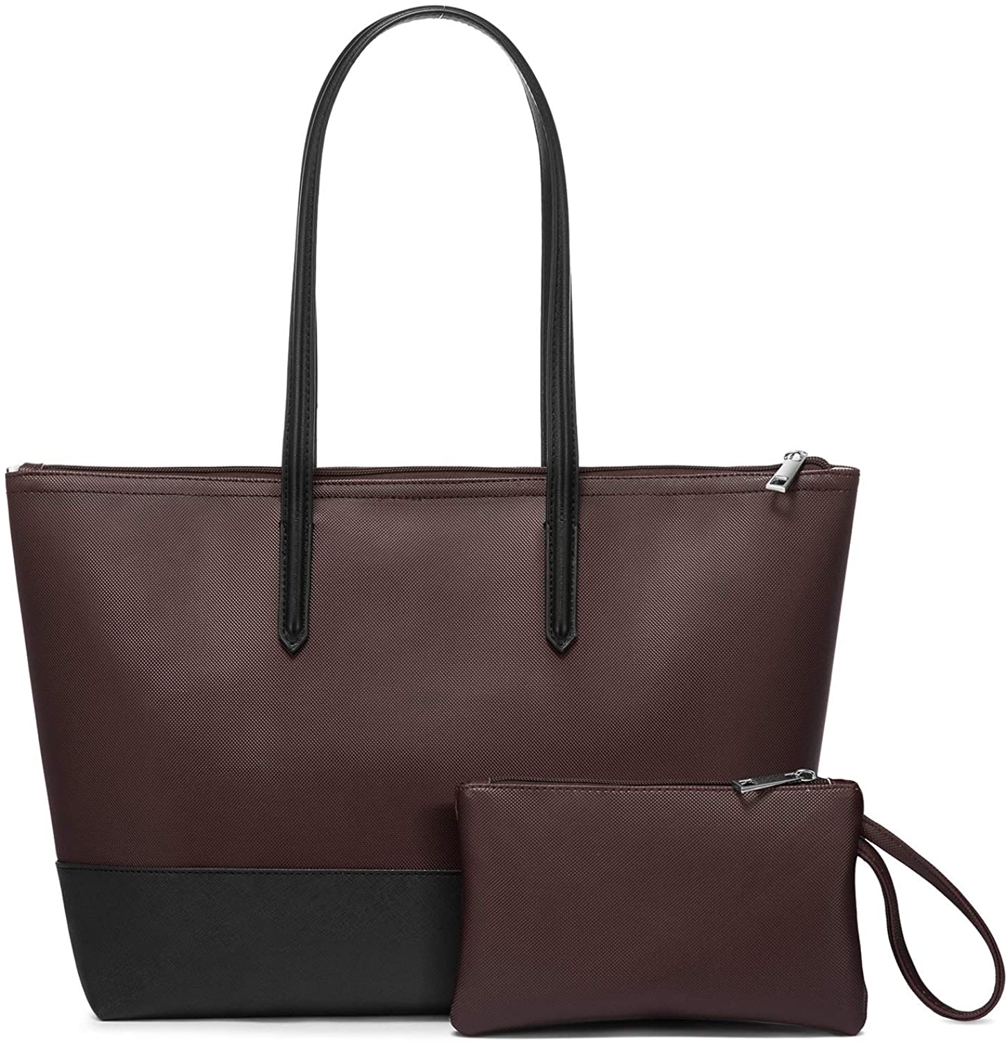 Price:$17.99    Realer Leather Tote Bag for Women Top Handle Satchel Bag Large Capacity Shoulder Handbag 2 Purse Set  Clothing