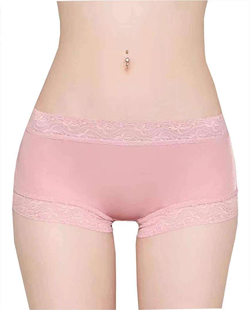 Price:$18.90 METWAY Women's Silk Panties Sexy Lace Silk Underwear Boyshort No Show at Amazon Women’s Clothing store