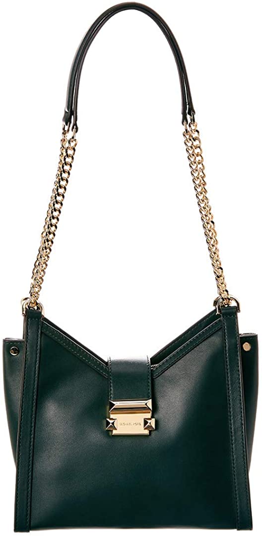 Price:$248.00 Michael Kors Whitney Small Leather Shoulder Bag RACING GREEN  Handbags   