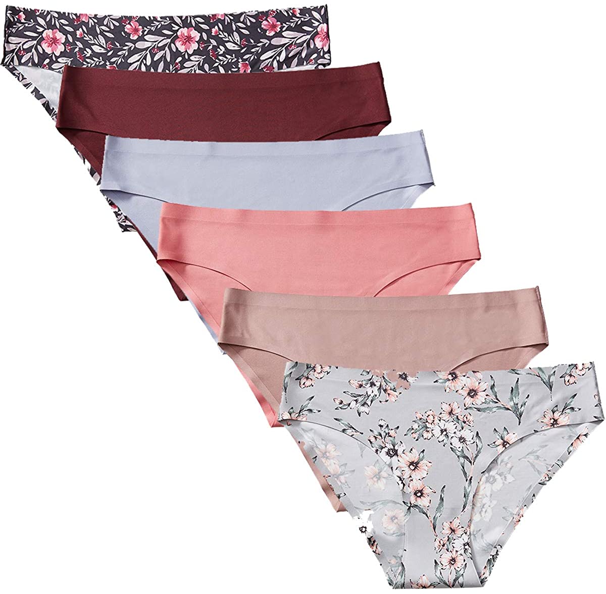 Price:$18.99 Women's Seamless Bikini Panties No Show Strech Hi Cut Underwear 6 Pack at Amazon Women’s Clothing store