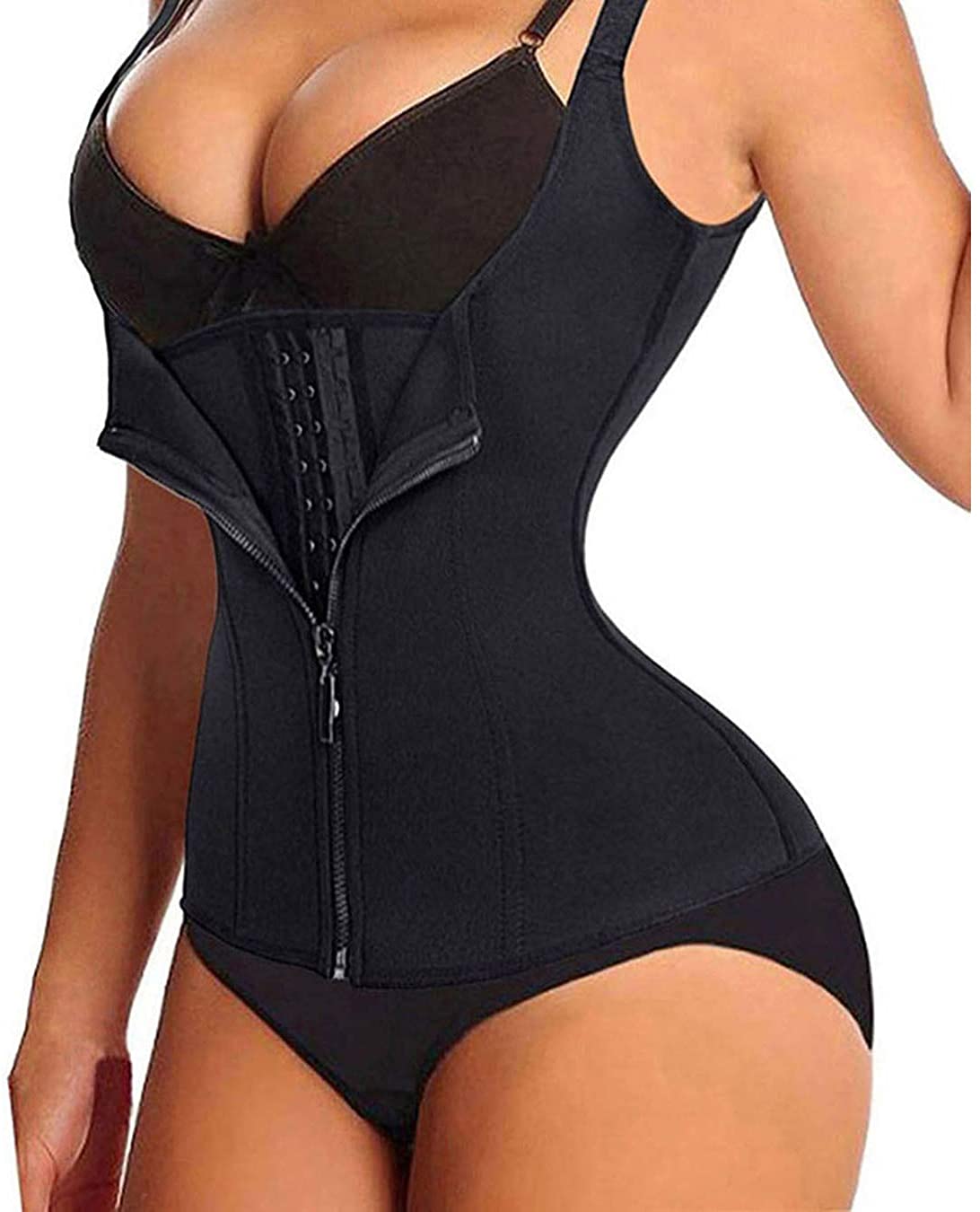 Price:$9.99 Waist Trainer Corset Tummy Control Shapewear Vest Adjustable Straps Body Slimmer at Amazon Women’s Clothing store