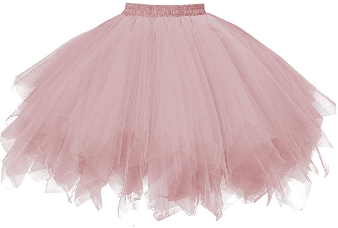 Price:$6.89 OBBUE Women's Short Vintage Petticoat Skirt Ballet Bubble Tutu Multi-Colored at Amazon Women’s Clothing store