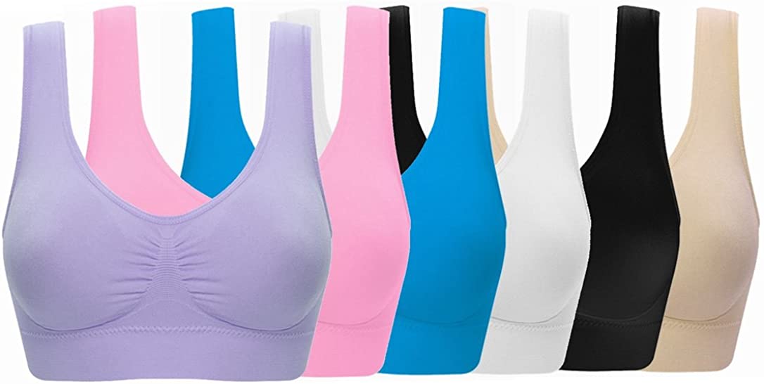 Price:$13.49 Ouno 5 Pack Womens Seamless Wirefree Sleep Bra at Amazon Women’s Clothing store