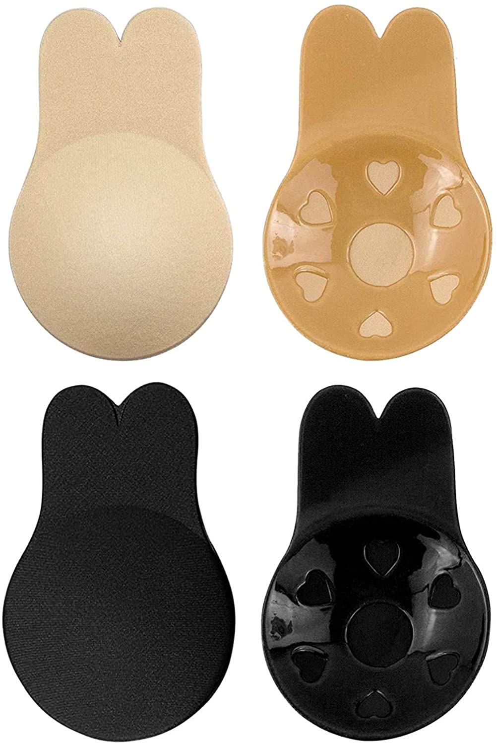 Price:$9.99 Adhesive Bra, Invisible Bra, 2 Pair Breast Lift Tape Reusable Breast Pasties Nippleless Covers Rabbit Bra Ear for Women at Amazon Women’s Clothing store