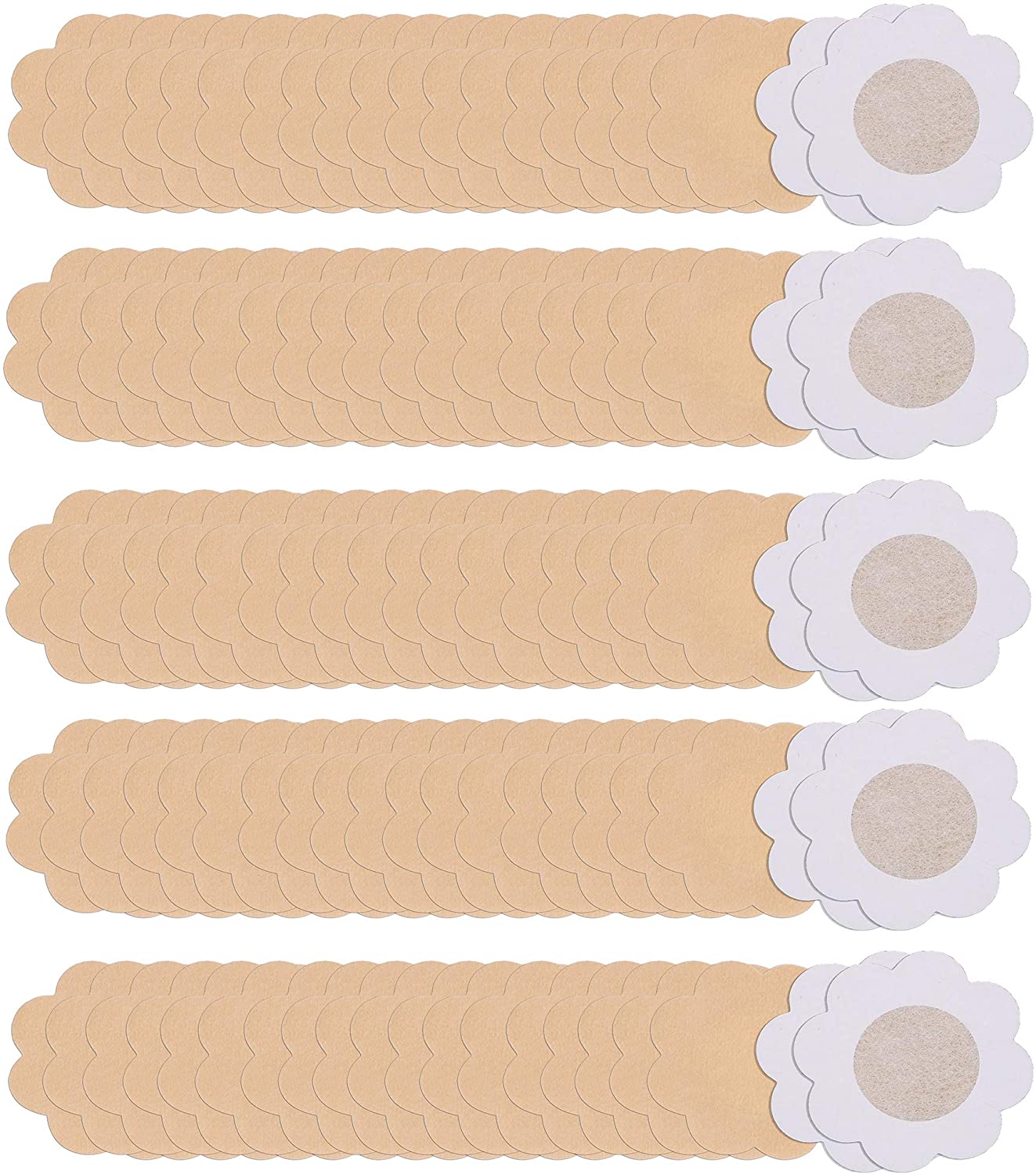 Price:$10.99 Tugaizi 70 Paris Nipple Covers Disposable Nipple Breast Covers Adhesive Satin Petals Pasties Breast Pasties Self-Adhesive Bra Disposable for Women (Flower, Beige) at Amazon Women’s Clothing store