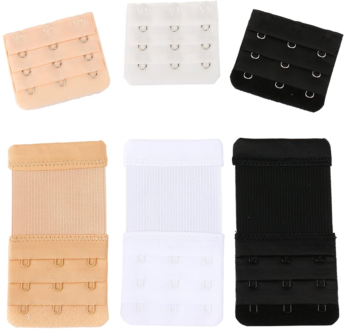 Price:$6.99 Closecret Women's Assorted Bra Back Strap Extenders With 1 to 3 Hook Optional(Combination 4) at Amazon Women’s Clothing store