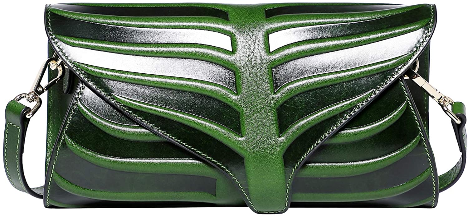 Price:$97.32 PIJUSHI Women Clutch Designer Leaf Purse Leather Shoulder Crossbody Bags For Women (22290, Green)  Handbags   