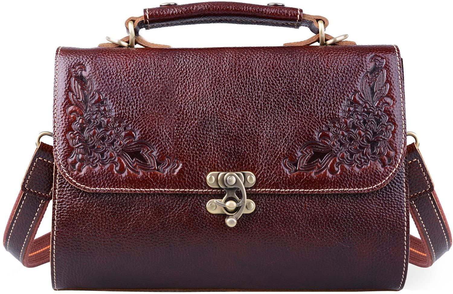 Price:$74.99    Jack&Chris Satchel Leather Handbags Tote Shoulder Handbags for Women Top Handle Crossbody Bags Ladies Travel Purse  Clothing