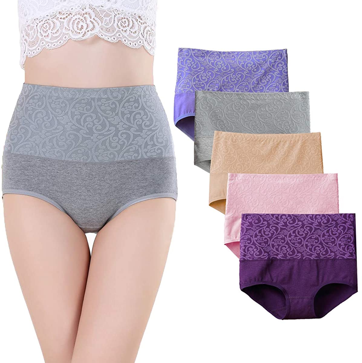 Price:$19.99 Women's High Waist Panties Tummy Control Briefs Cotton Underwear No Muffin Top at Amazon Women’s Clothing store