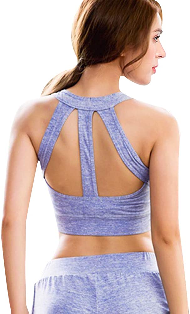Price:$23.99 Women's Padded Sport Bra Wirefree Workout Running Cami Fitness Yoga Tank Tops at Amazon Women’s Clothing store