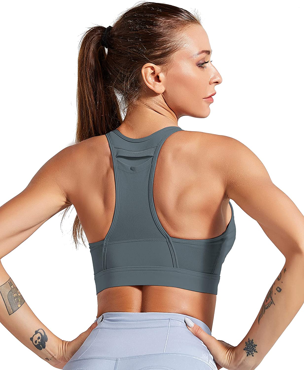 Price:$21.99 Yoga Sports Bra with Pockets High Impact Crossover Plus Size Running Workout Cardio Top with Removable Pad at Amazon Women’s Clothing store