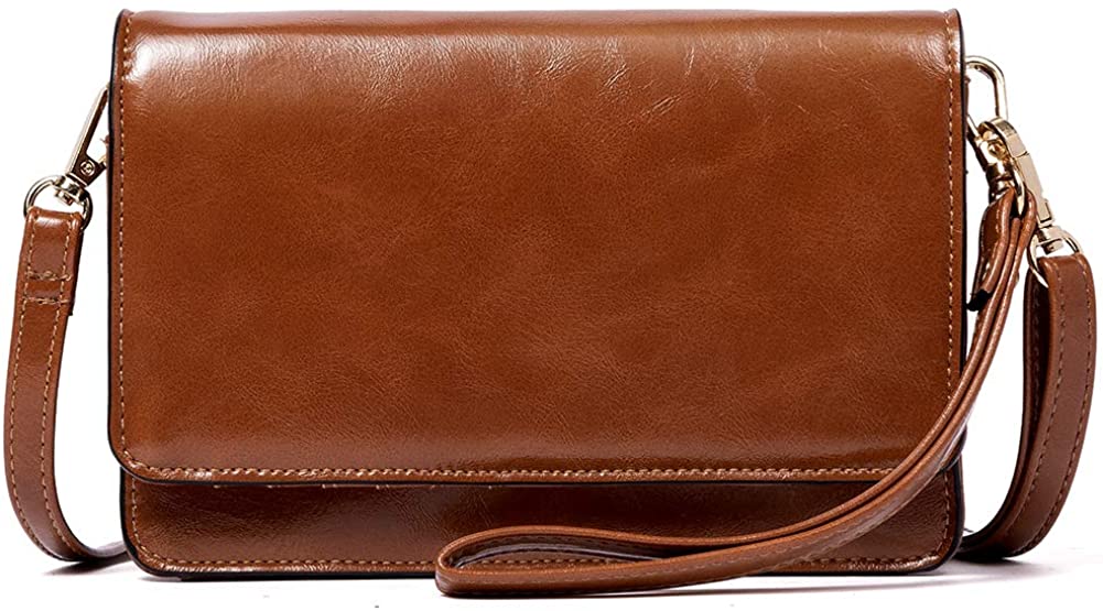 Price:$21.99 BROMEN Crossbody Bags for Women Small Cell Phone Shoulder Bag Wristlet Wallet Clutch Purse Bright Brown  Handbags   