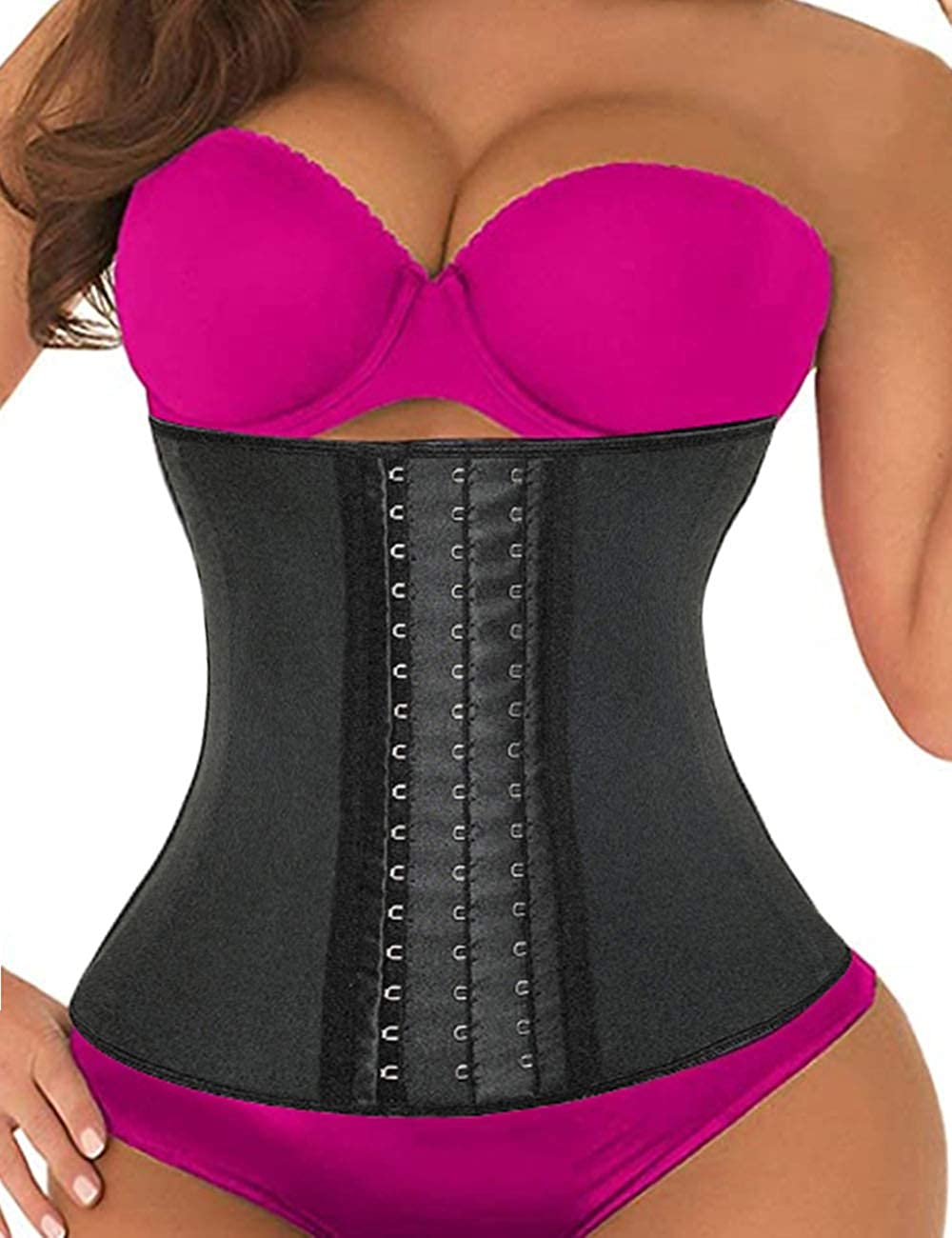 Price:$9.88 ALINBAIST Waist Trainer Corset Body Shaper for Women Neoprene Sauna Sweat Belt Trimmer Fitness with Adjustable Hooks at Amazon Women’s Clothing store