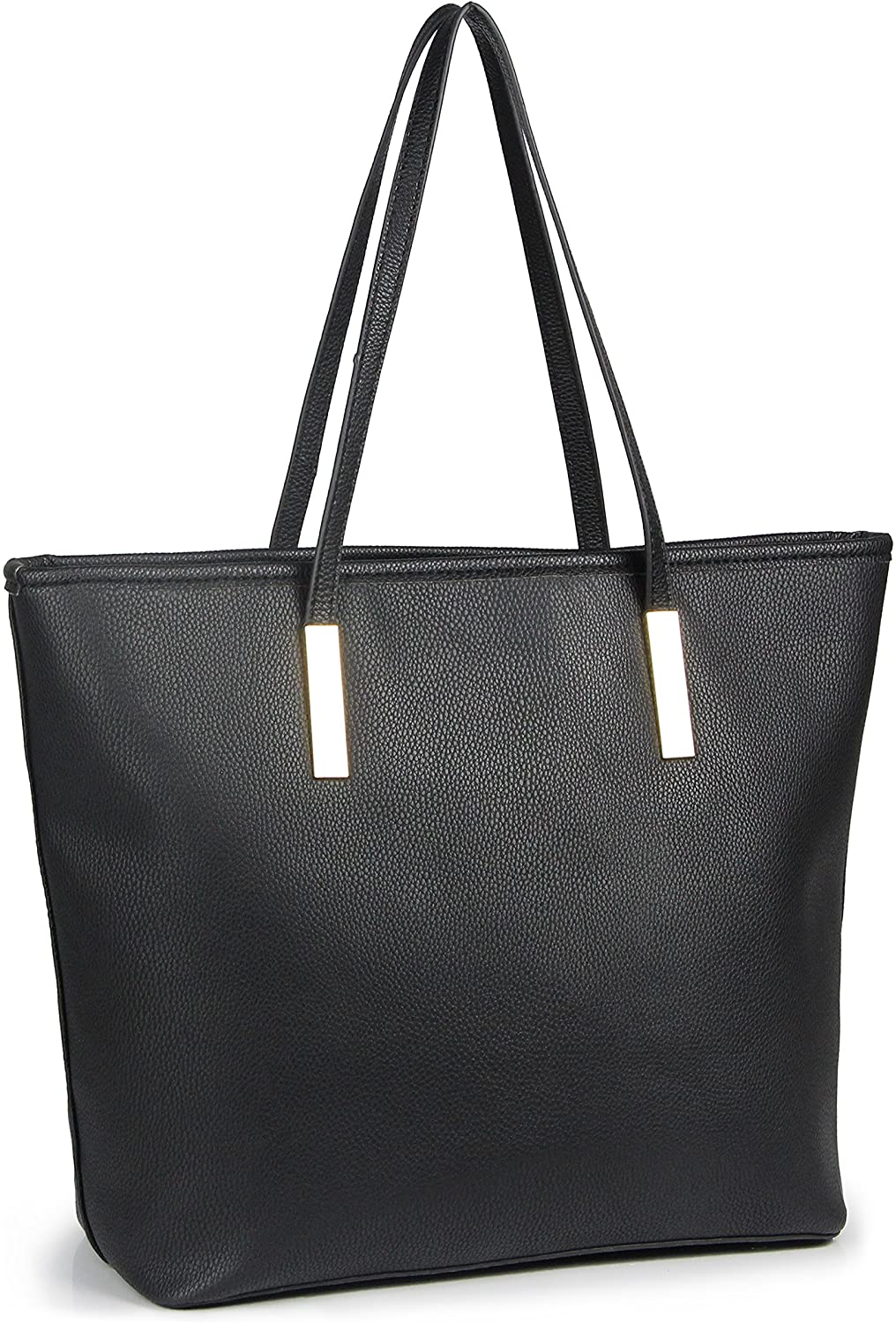 Price:$19.90    Simple Solid Color Pu Leather Top Handle Satchel Handbags for Women Shoulder Bags (Black)  Clothing