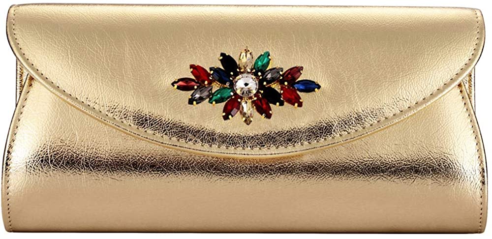 Price:$16.99 Evening Bag for Women, Envelope Crossbody Shoulder Clutch Party Cocktail Prom Handbag Wedding Bride Purse  Handbags   