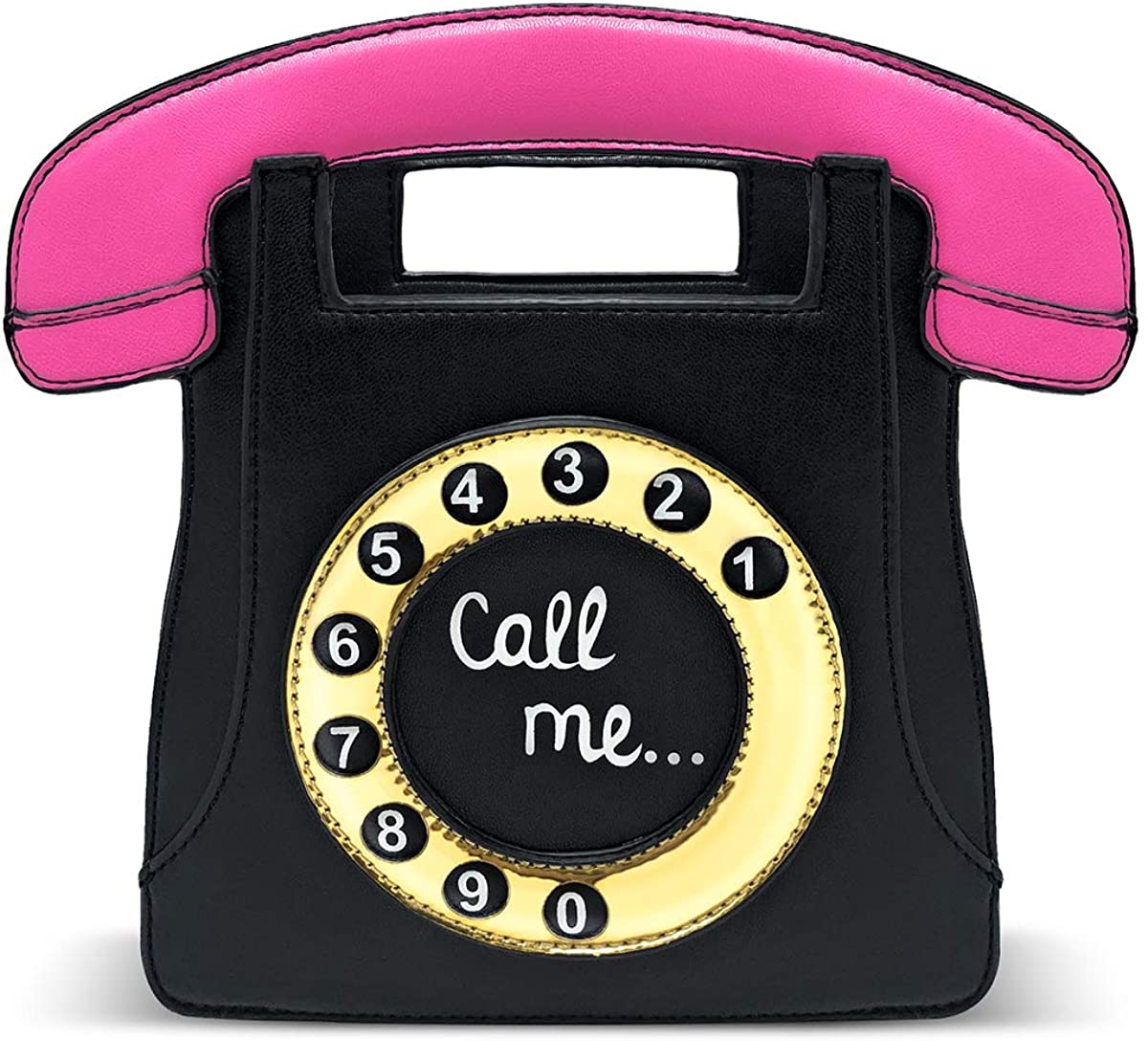 Price:$21.19 Telephone Shaped Cross Body Bag，Ustyle Women Girl Retro Faux Leather Coin Purse Chain Shoulder Bag (black)  Handbags   
