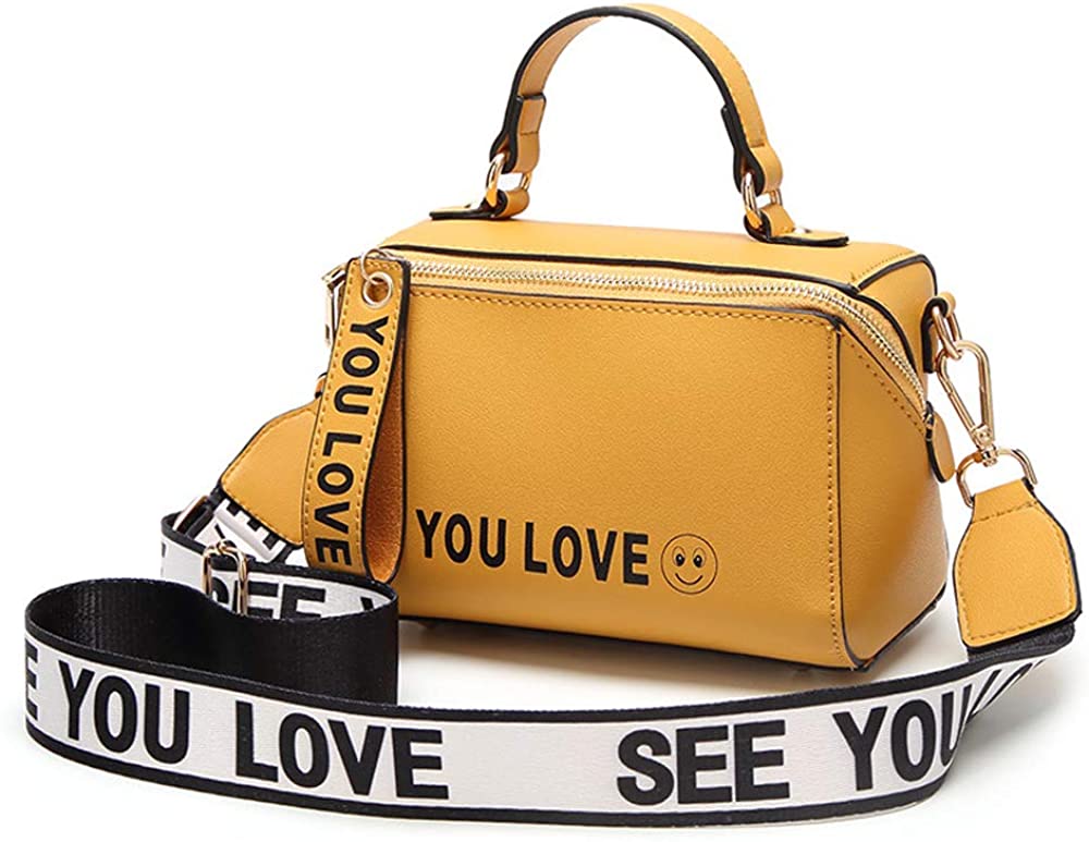 Price:$26.99    Womens Samll Crossbody Bags Mini Top Handle Handbags Designer Satchel Boston Shoulder Purse (Yellow)  Clothing