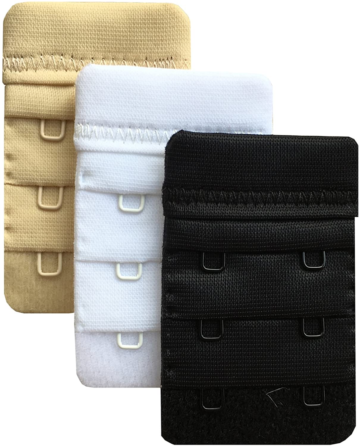 Price:$5.99 Chanie Women Pack of 3 Soft Comfortable 2 Hooks Bra Extender, 2.4"x 1.5" at Amazon Women’s Clothing store