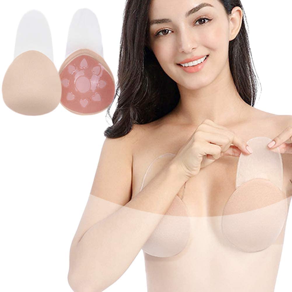 Price:$15.99 Upgrade Sticky Bra Invisible Breast Lift up Bra Strapless Nipplecover Backless Adhesive Bra Sticky Boobs at Amazon Women’s Clothing store
