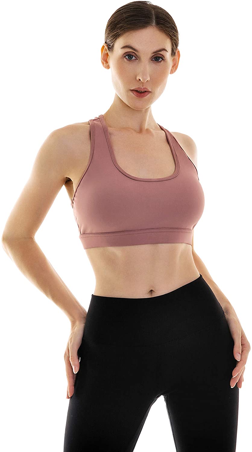 Price:$15.99 Abrithy Women's Racerback Sports Bra with Removable Cups Workout Gym Activewear Bra, High Impact, for Yoga Running Fitness at Amazon Women’s Clothing store