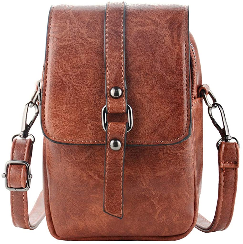 Price:$11.99 Bausweety Women Leather Crossbody Bag Cell Phone Small Shoulder Bag Cash Handbag Wallet Purse  Handbags   