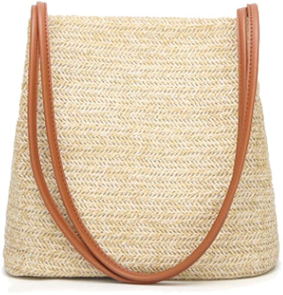 Price:$15.99    Women Handbag Straw Woven Tote Large Summer Beach Shoulder Bag Pink  Clothing