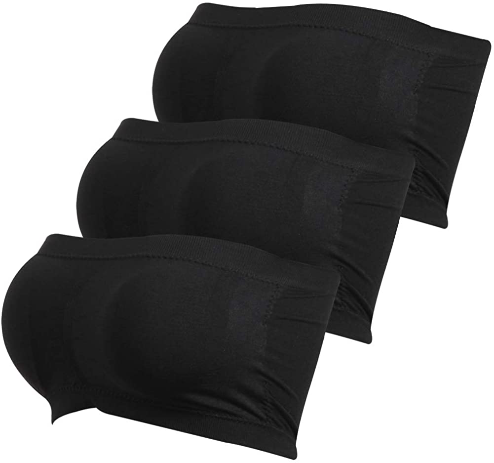 Price:$15.99 CLANDY Women Top Tube Bra, Women's Bandeau Bra, Seamless Strapless Comfortable Yoga Bra with Removable Pads Fashion Tube Top Basic Invisible Exercises Bandeau Bra for Women Big Girls Black 3 Pack L at Amazon Women’s Clothing store