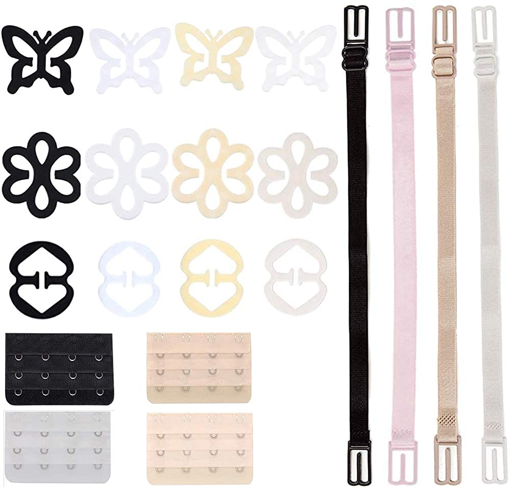 Price:$8.99 20 Pieces Bra Strap Clips Set Conceal Straps Clips Extenders Bra Clips Adjustable Bra Extensions for Full Cup Size at Amazon Women’s Clothing store