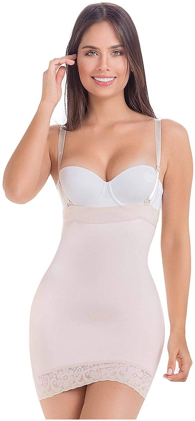 Price:$56.99 MARIAE FU112 Strapless Slimmer Shapewear Slip Dress | Faja Colombiana Vestido at Amazon Women’s Clothing store