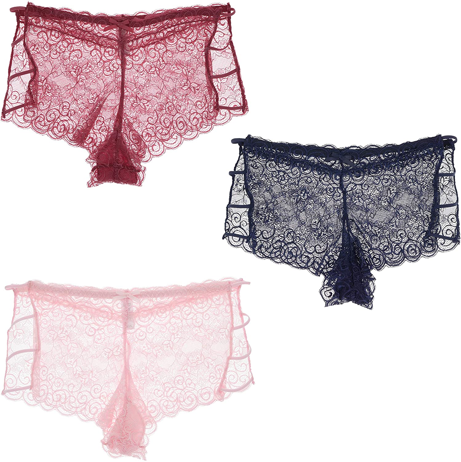 Price:$22.00 Delta Burke Intimates Women's Plus Size Full Lace Sexy Side Strap Boyshort Panties (3Pr) at Amazon Women’s Clothing store