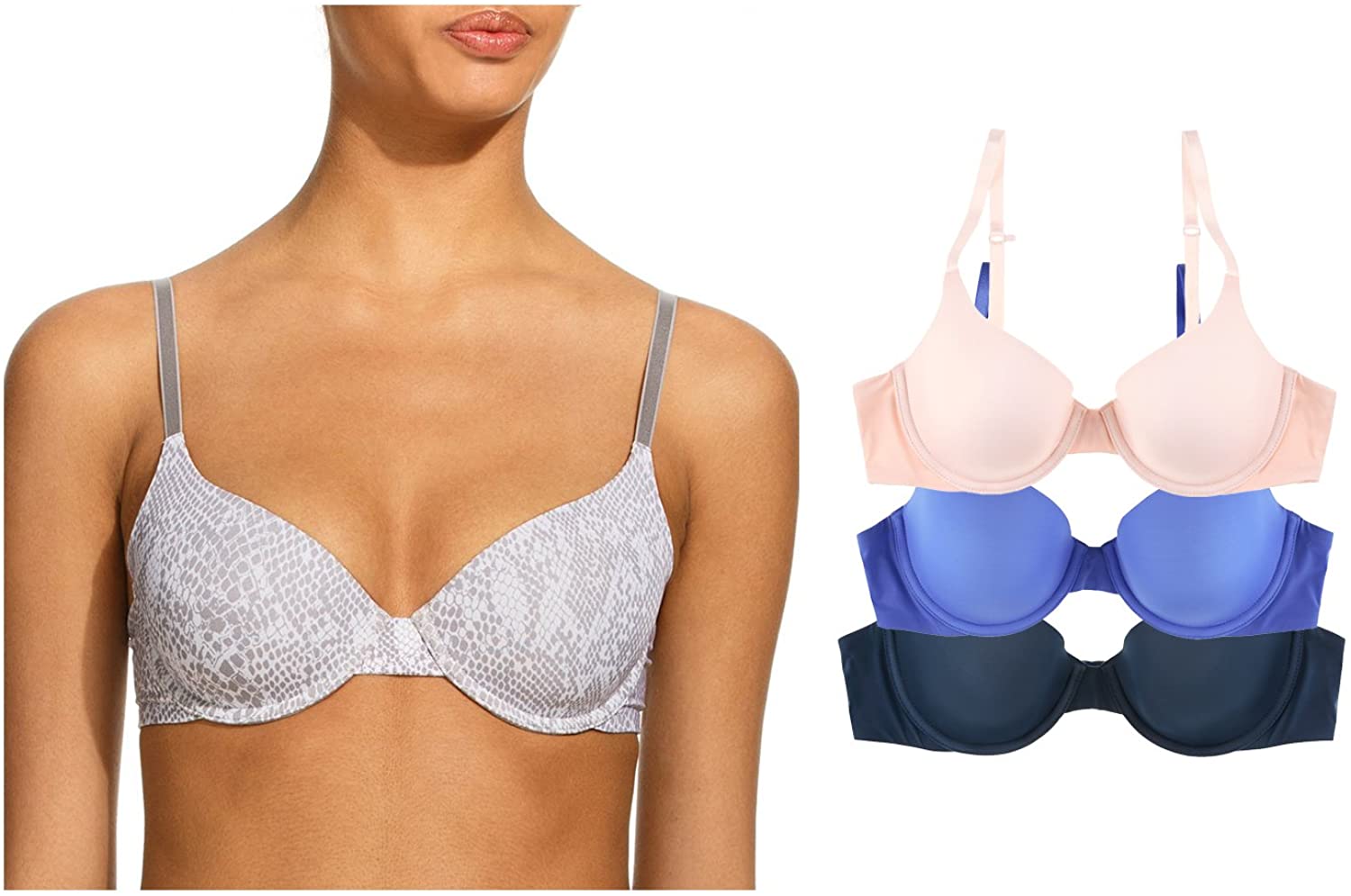 Price:$17.30 Undies.com Women's Microfiber Sweet Adjustable Straps Underwire T-Shirt Bra, 3 Pack at Amazon Women’s Clothing store
