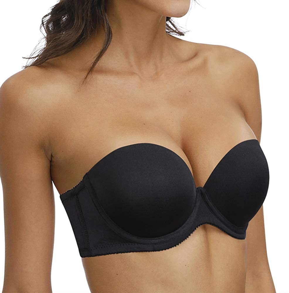 Price:$15.89 Women's Push Up Strapless Thick Padded Convertible Multiway Bra Underwire Supportive Bra with Detachable Clear Straps at Amazon Women’s Clothing store