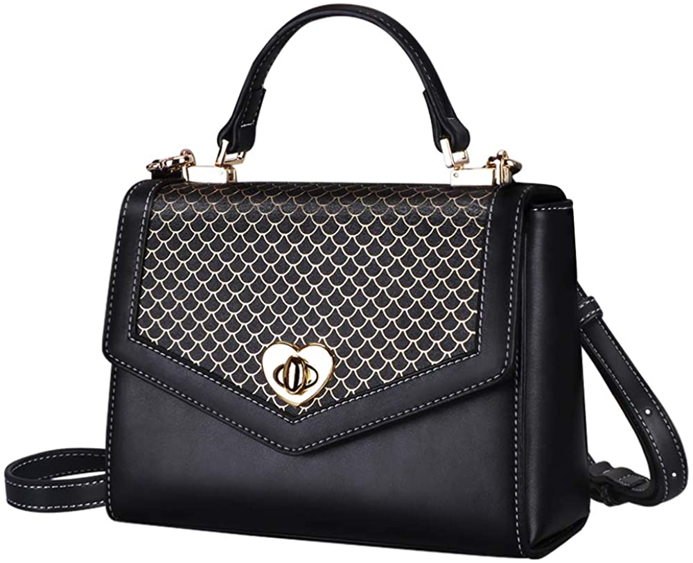 Price:$27.99    Crossbody Bags for Women, Toplive Satchel Bags for Women Purses and Handbags Top Handle Shoulder Bag,Mermaid Black  Clothing