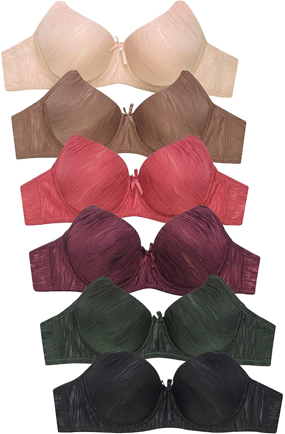 Price:$9.95 Women's Premium Animal Stripe Jacquard Full Coverage Bra (Pack of 6 or 2) at Amazon Women’s Clothing store